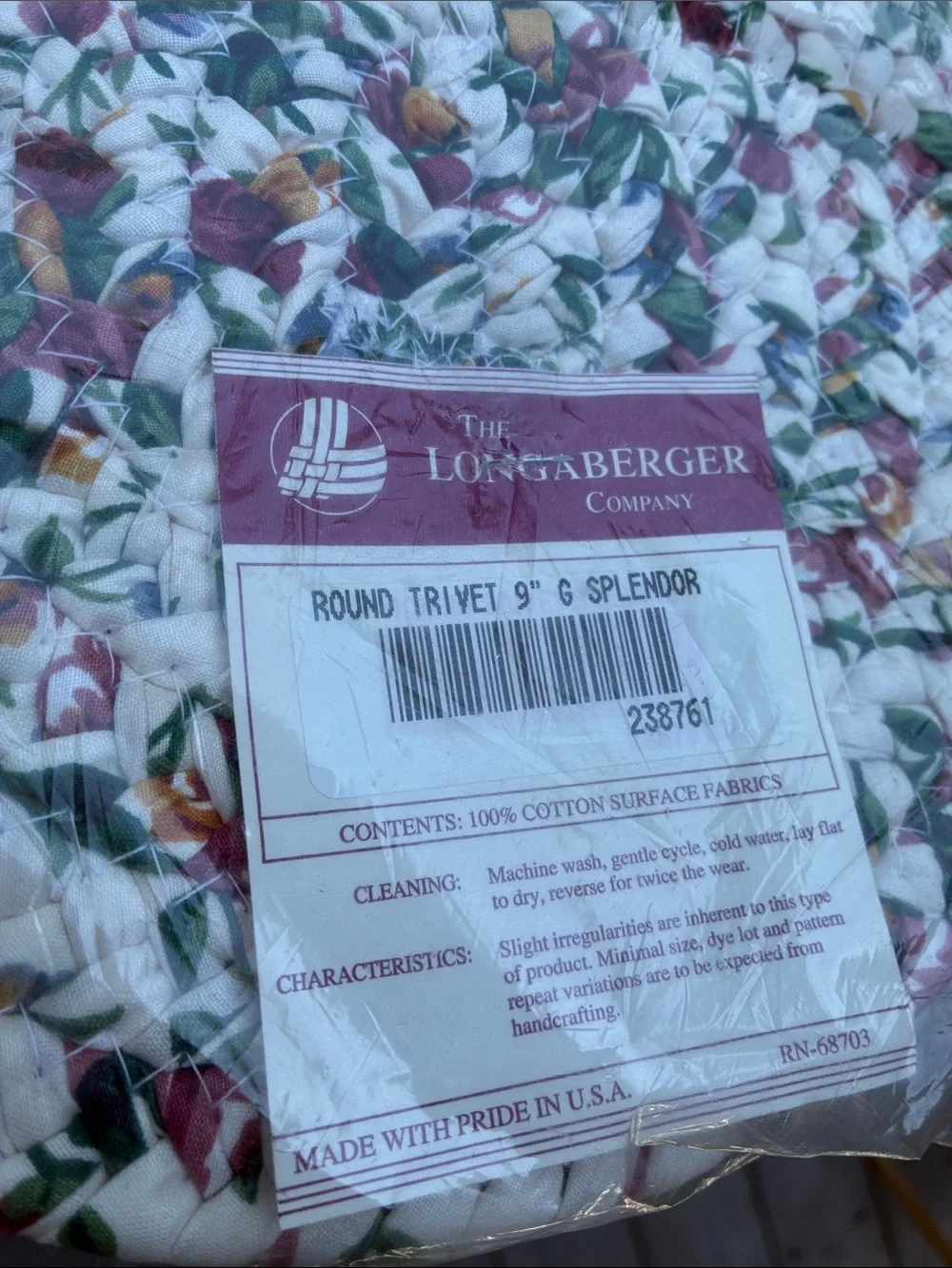 Longaberger round trivet